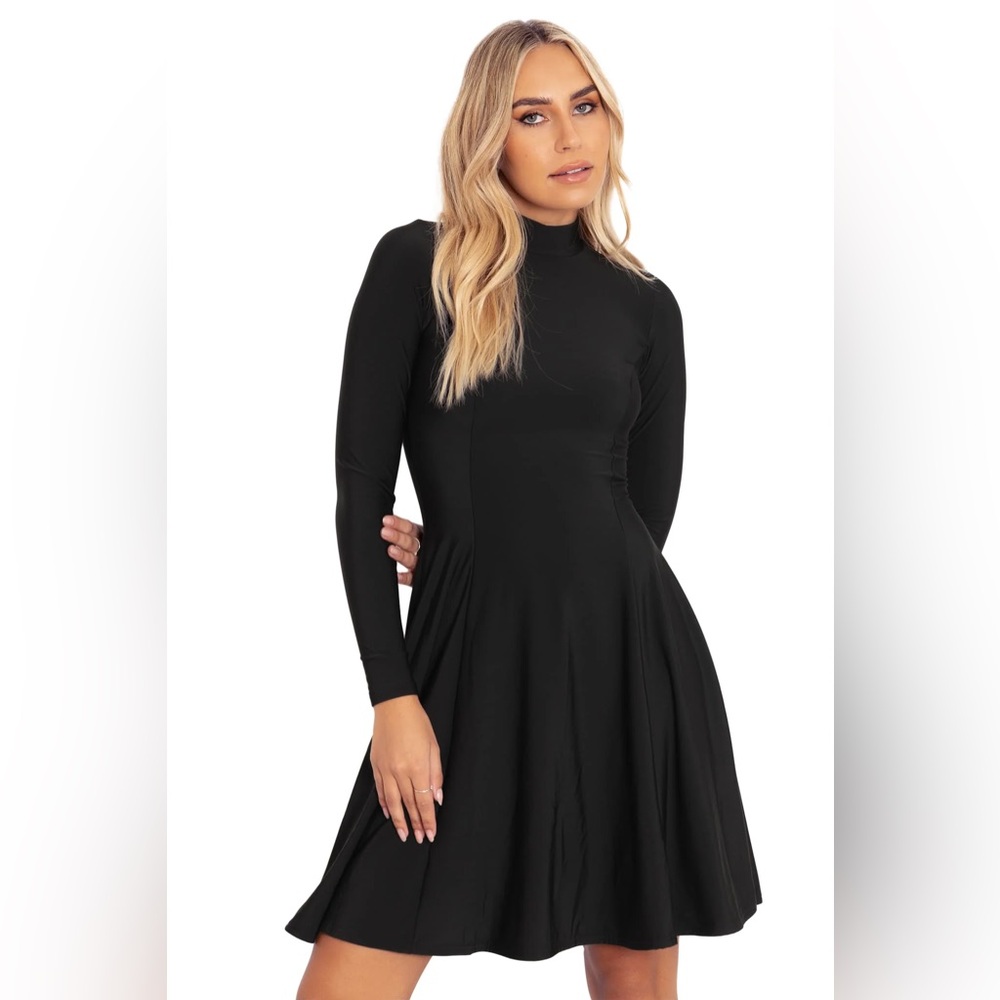 NEW W/TAGS Blackmilk WARM BLACK LONG SLEEVE EVIL MINI SKATER DRESS